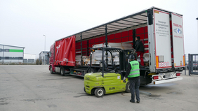LKW Beladung für unser Großprojekt in der Schweiz